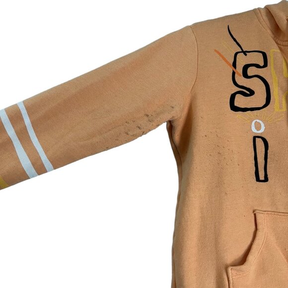 Day By Day X Dolls Kill Womens Orange Shine Zip Hoodie Sweater Size Large - Picture 2 of 7